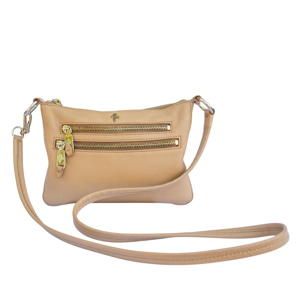 COLE HANN Small Crossbody Handbag Purse Bag Tan Beige Leather